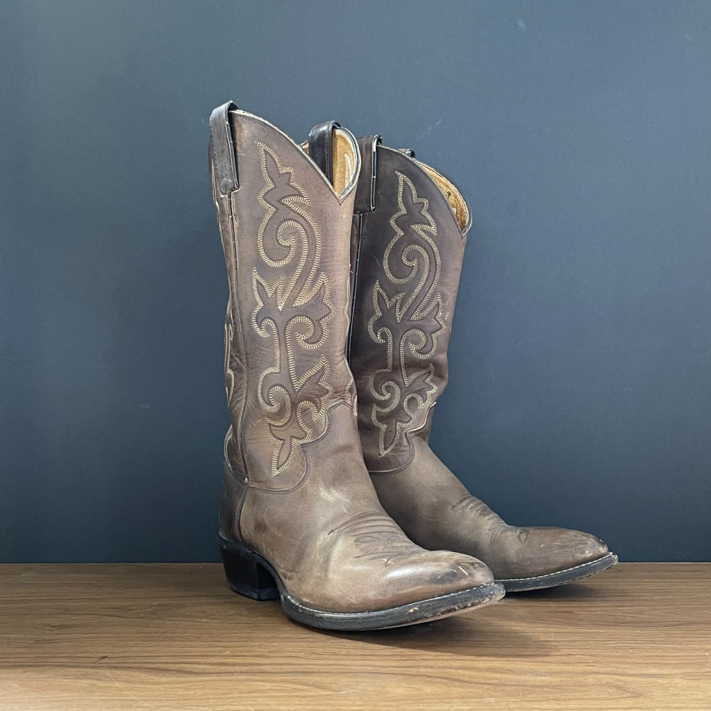 Vintage Western Boots Brown Justin M 7 W 9 Boot