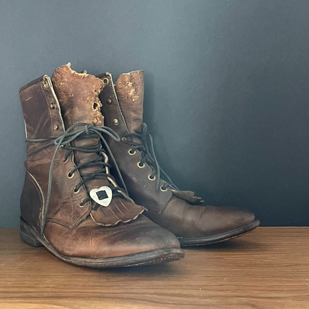 Vintage Western Boots - Justin Brown Roper Kiltie W 7 M 5.5 Boot