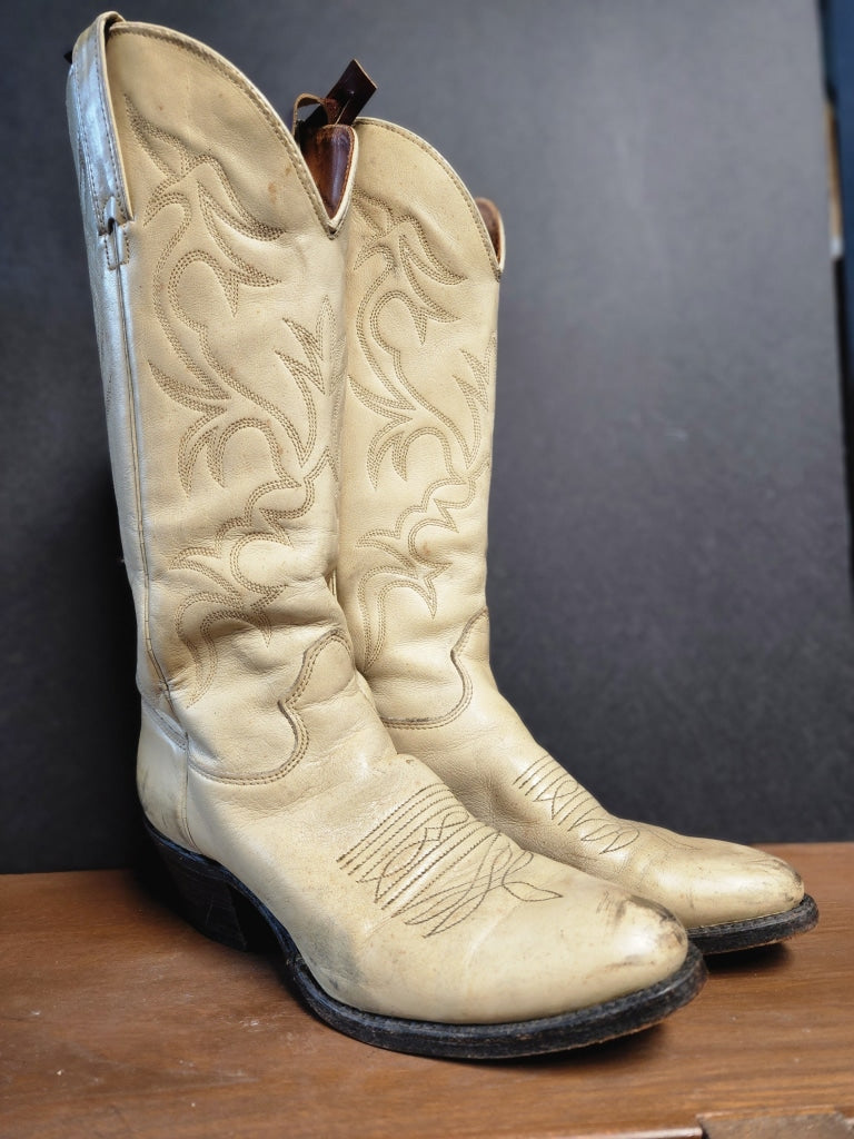 Vintage Western Imperial Bone Boots Size W7.5 Boot