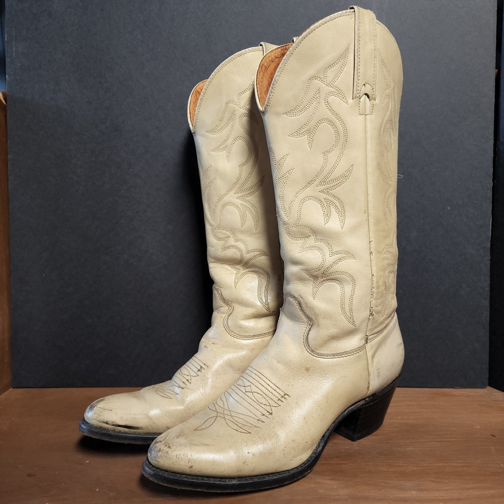 Vintage Western Imperial Bone Boots Size W7.5 Boot