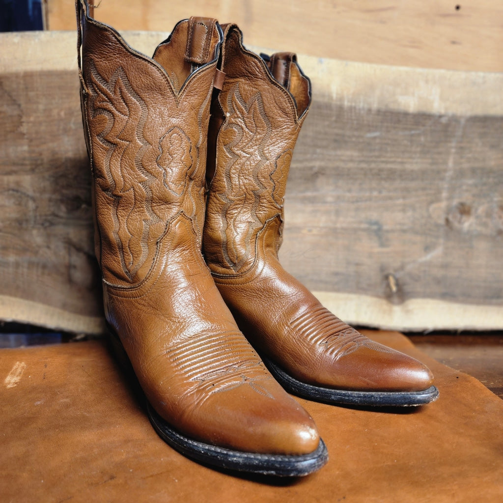 Vintage Western Lucchese 2000 Brown Boots Size 8 Boot