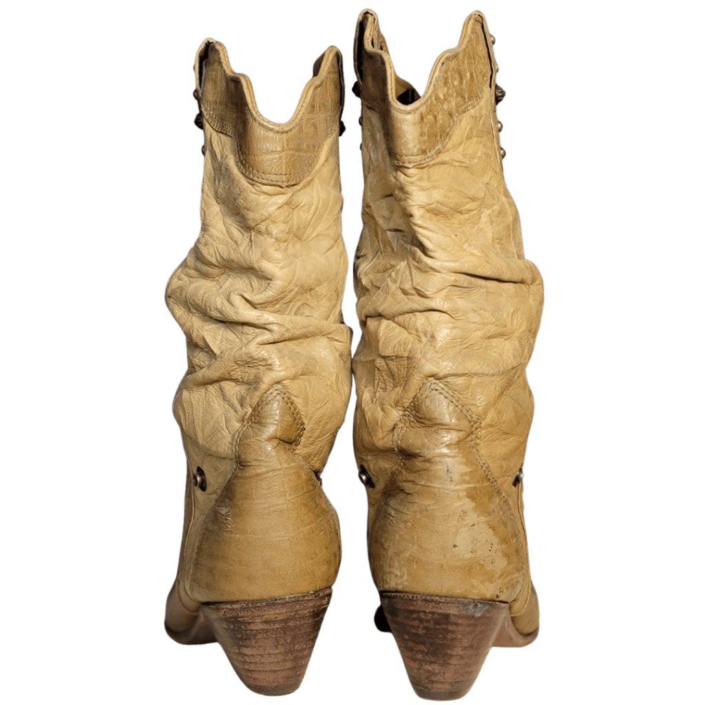 Vintage Western Zodiac Cream Boots Size W 7.5 Boot