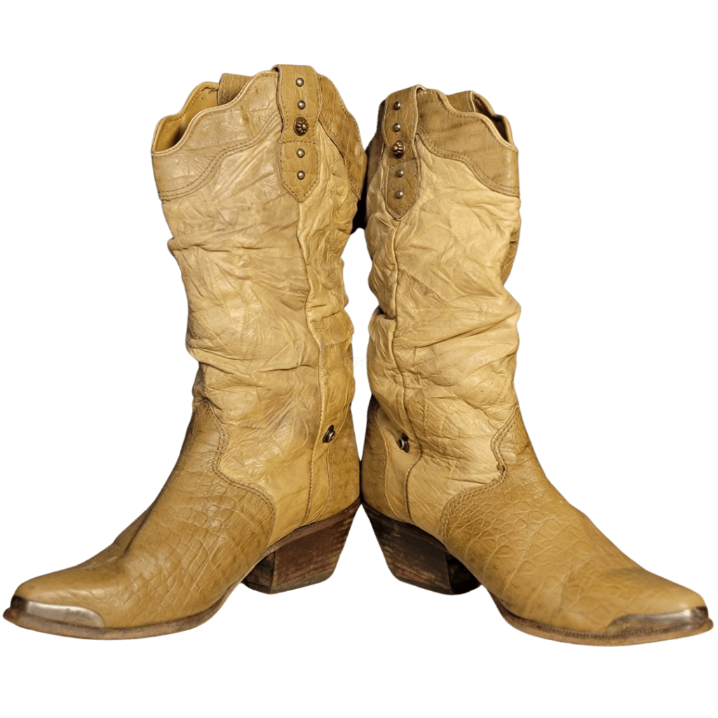 Vintage Western Zodiac Cream Boots Size W 7.5 Boot