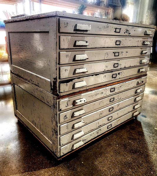 Vintage Wooden Flat File Furniture