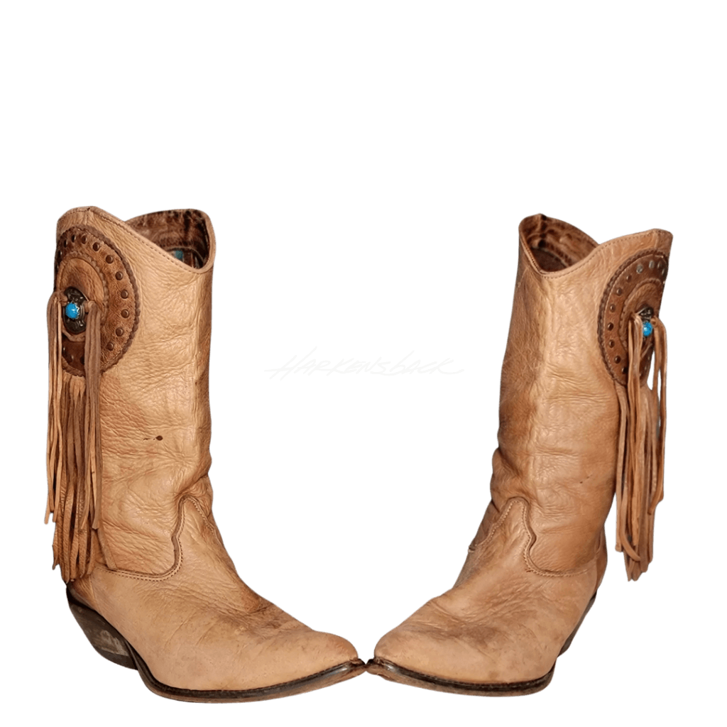 Vintage Zodiac Fringe Brown Boots Size 7W Western Boot