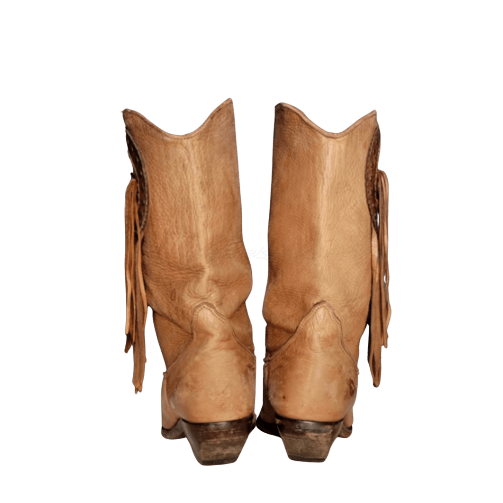 Vintage Zodiac Fringe Brown Boots Size 7W Western Boot