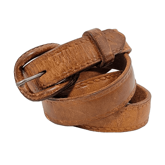 Weathered Western Belt With Leather Buckle Vintage