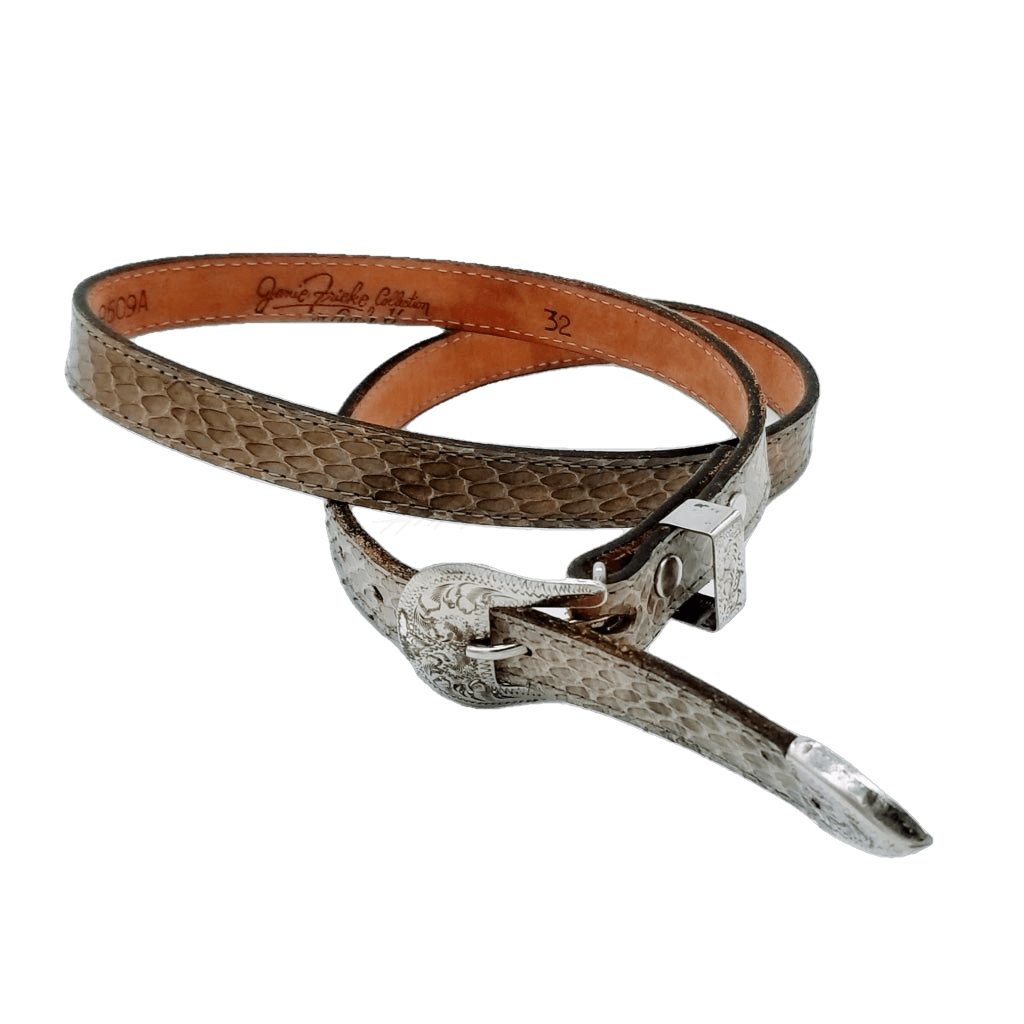 Western Beige Snake Skin Belt Vintage
