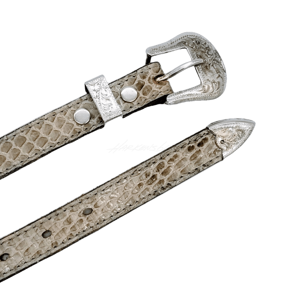 Western Beige Snake Skin Belt Vintage