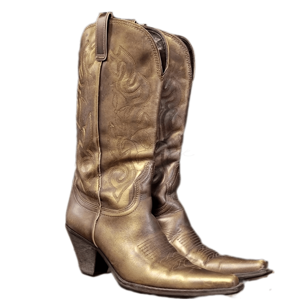 Western Gold Boots Size 7 Womens Vintage Boot
