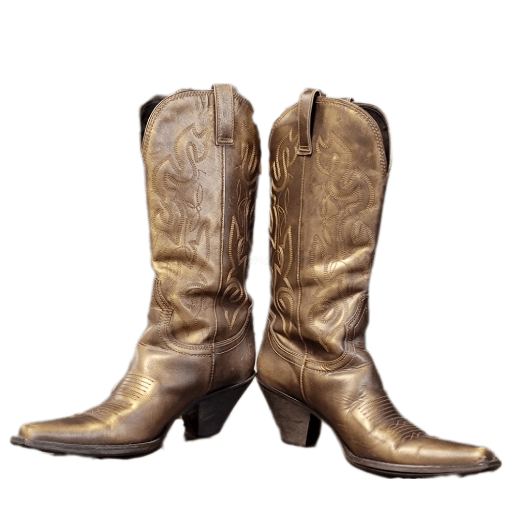 Western Gold Boots Size 7 Womens Vintage Boot