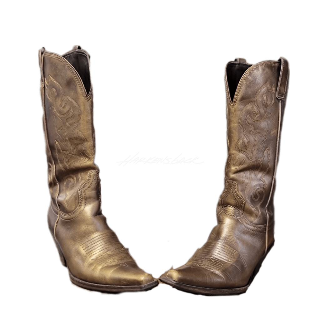 Western Gold Boots Size 7 Womens Vintage Boot