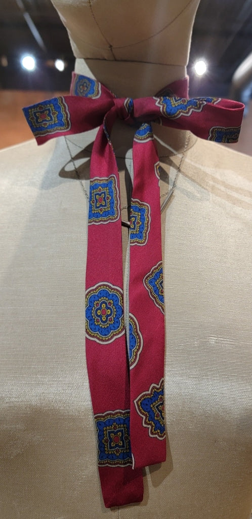 Western Bow Tie Created from Vintage Silk Designer Ties