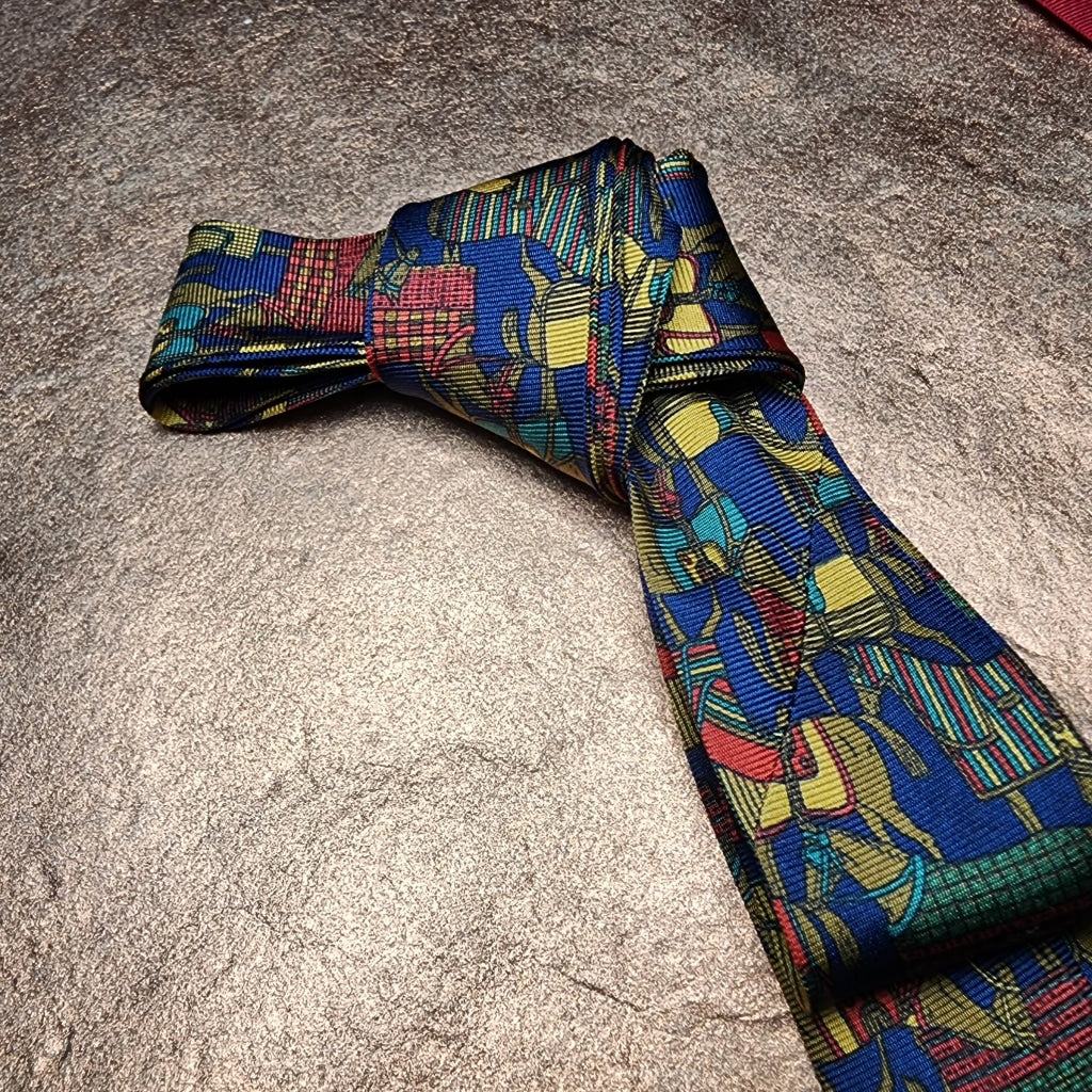 Western Neck Tie - Created From Vintage Silk Ties D