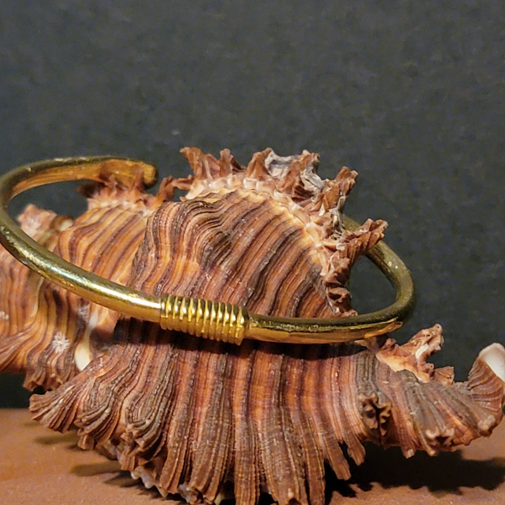 Wire Wrapped Brass Bangle Jewelry Bracelet
