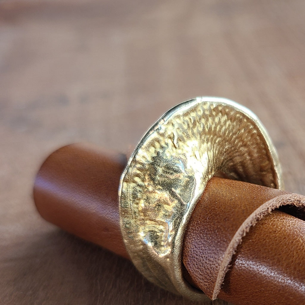 Wrapped Eel Oversized Brass Ring Jewelry